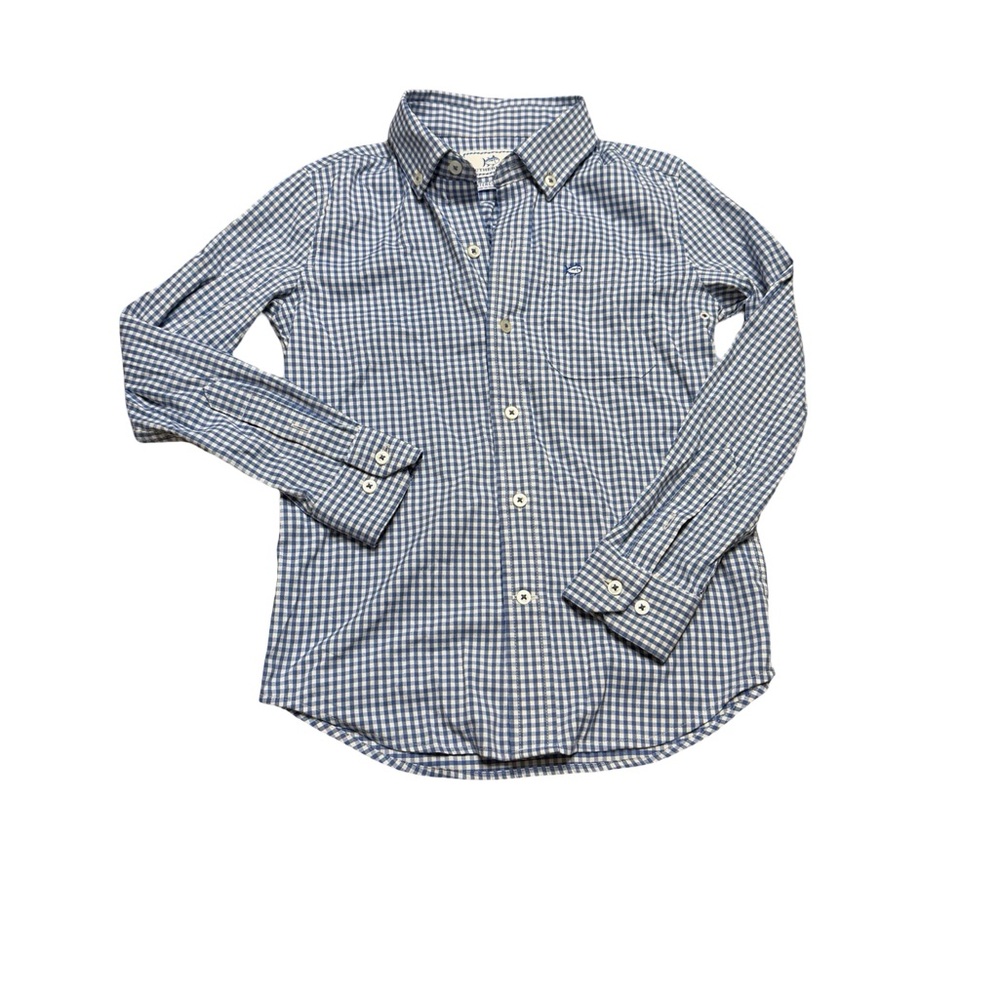 ✨🐟 Southern Tide Intercoastal Gingham Button-Down Shirt Blue Size S‎ 🐟✨